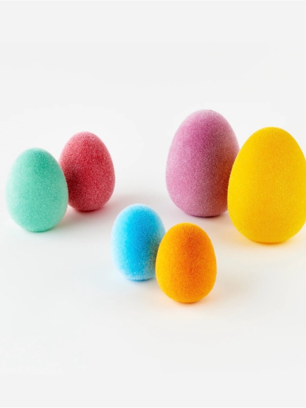 Colorful Fuzzy Egg Set - Pastel & Bright Decorative Eggs